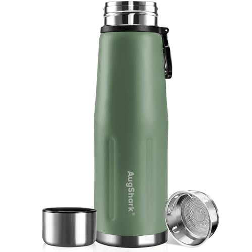 27oz Vacuum Insulated Stainless Steel Thermoses with Foldable Handle & Leakproof Lid