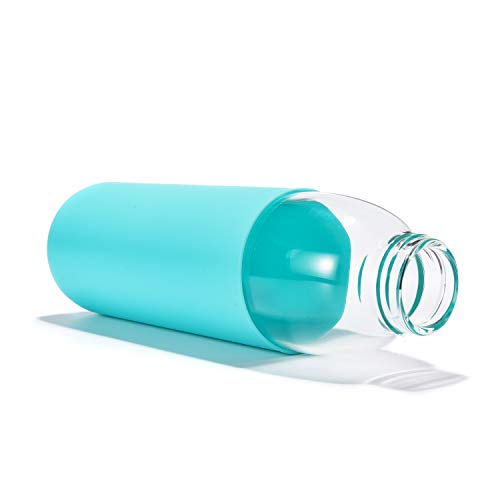 18 Oz Borosilicate Glass Water Bottles with Bamboo Lid