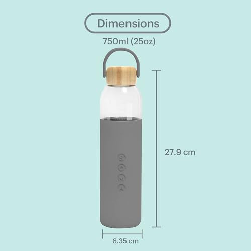 by Full Circle 25oz Glass Water Bottle with Silicone Sleeve