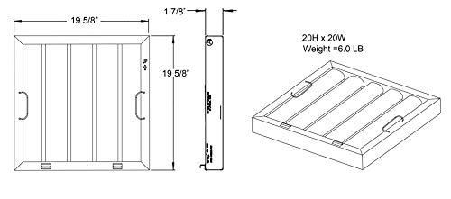 Captive Aire Systems Stainless Steel Restaurant Hood Filter