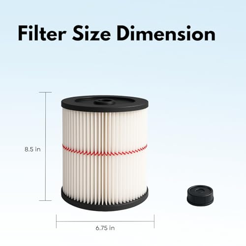 9 17816 17816 Red Stripe Replacement HEPA Filter for Craftsman Craftsman Shop Vac Wet (3 Count)