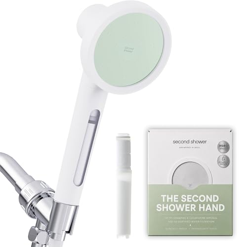 SecondShower Filtered Shower Head with Handheld for Hard Water