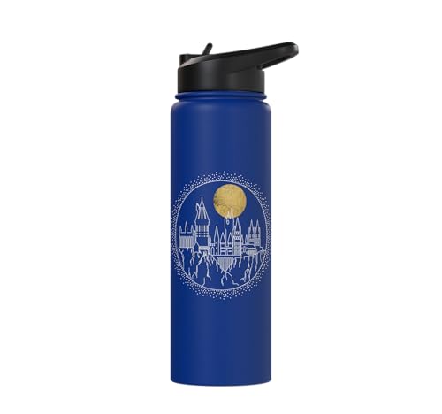 Hogwarts Full Moon Line Art Stainless Steel Insulated Water Bottle