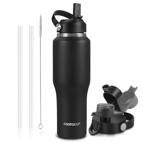 32oz Black Water Bottle Stainless Steel