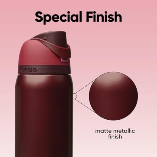 FreeSip Stainless Steel Water Bottle 32 oz Black Cherry