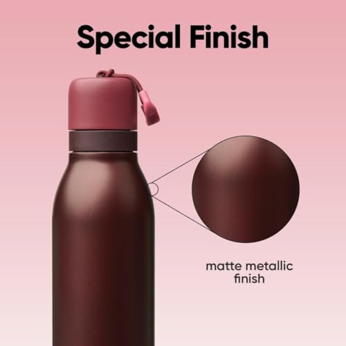 FreeSip Twist Stainless Steel Water Bottle 24 oz Black Cherry