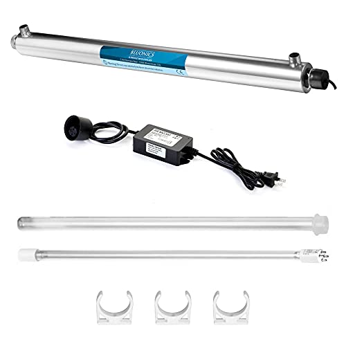 55W UV Ultraviolet Light Plus Sediment and Carbon Well Water Filter Purifier System with NPT 1" Ports
