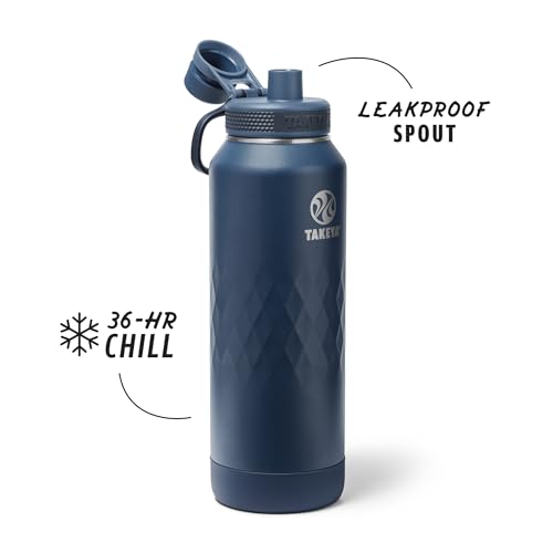 Sport Triple Insulated Water Bottle with Spout Lid and Ice Blocker