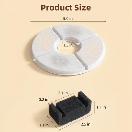 Filters Replacements for Flower Automatic Pet Fountains (4 Count)