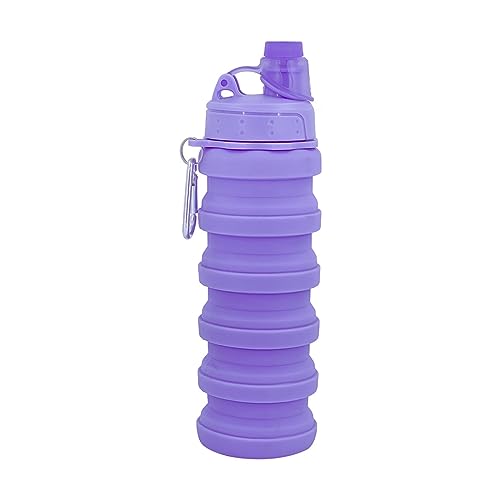 Collapsible Water Bottles Travel Sports Portable Sport Water Bottle comes with mountaineering Buckle 500ml silicone Water