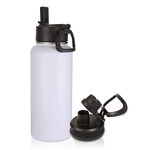32 oz Water Bottle with Straw Lid & Spout Lid