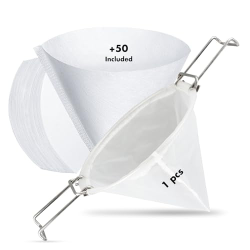 10” Reusable Cone Filter Bag Set for Frying Oil (50 Count)