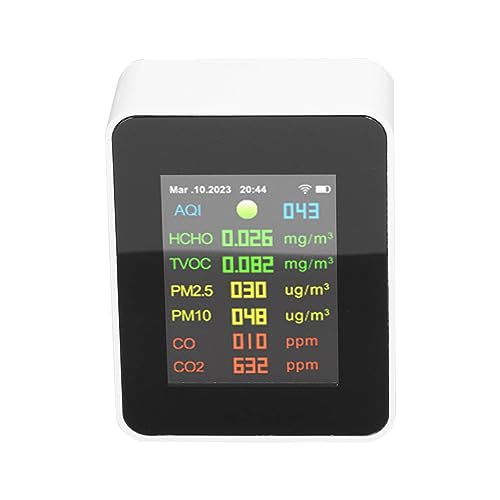 Multifunction Air Quality Tester Color Screen Indoor Pollution Sensor Formaldehyde and PM2.5 Detector for Home Office