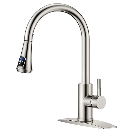 Kitchen Faucet with Temperature Digital Display