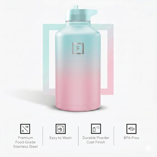 64 oz Wide Mouth Water Bottle with Straw