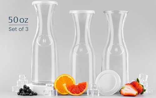 Glass Carafe Pitchers (3 Count)