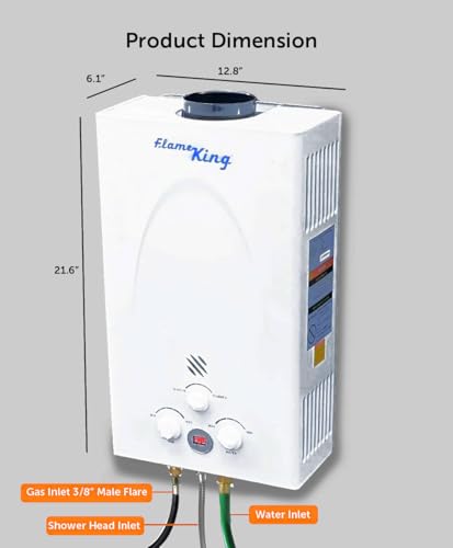 Portable Tankless Water Heater Propane Gas 10L 2.64 GPM at 68