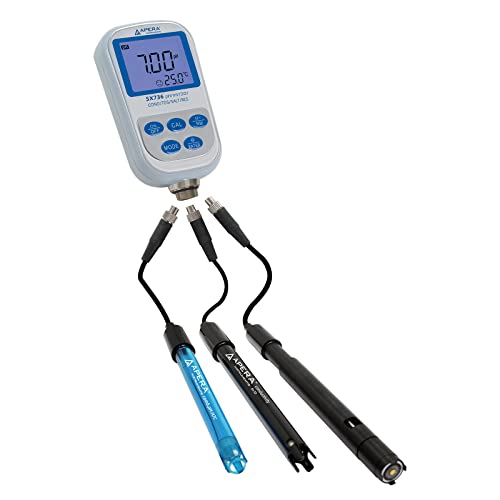 SX736 pH/DO/Conductivity/TDS/Salinity/Resistivity Portable Handheld Multiparameter 7-in-1 Meter Kit