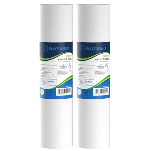 Flotronix 5 Micron 2.5" x 10" Sediment Whole House Water Filter Compatible to GE FXUSC Water System (2 Count)