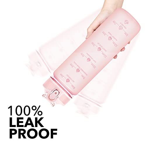 Plastic Water Bottle With Straw & Time Marker