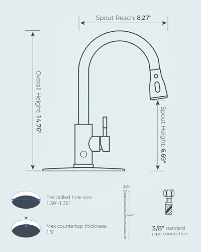 Touchless Kitchen Faucet with Pull Down Sprayer