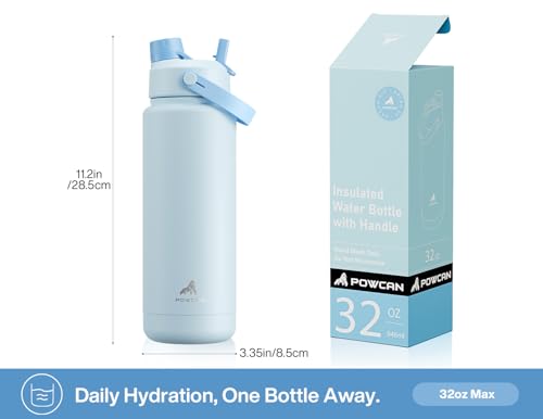 32 oz Insulated Water Bottle with 2