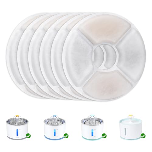 Round Cat Water Fountain Filter Replacement 6 Pack (6 Count)