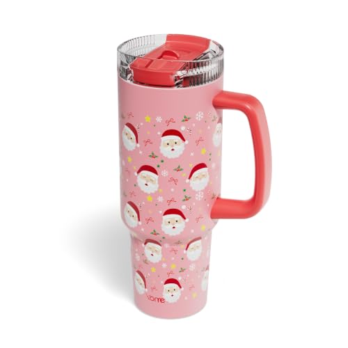 DetaClean 40oz Christmas Tumbler with Handle and Flip Straw for Women