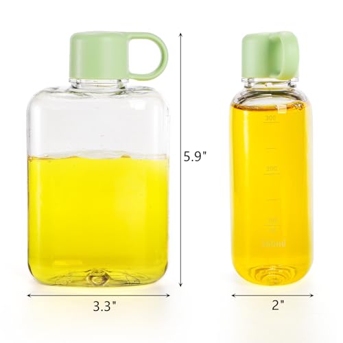 2 Pack Portable Flat Water Bottle (2 Count)