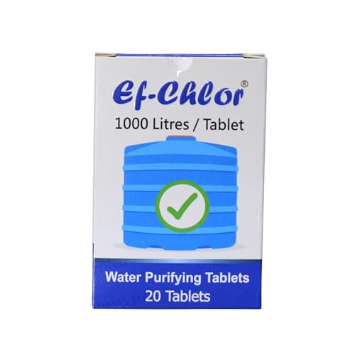 Overhead & Underground Water Tank Purification Tablets 4gm for 5280 Gallons Water Jar of 20 Tablets 3 Years Shelf Life 1 Tablet Purify 264 Gallons Water (20 Count)