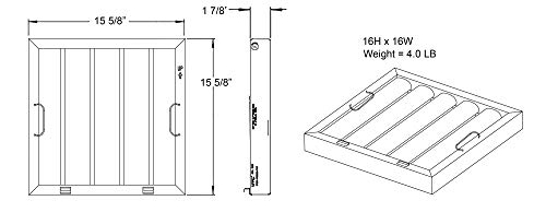 Captive Aire Systems Stainless Steel Restaurant Hood Filter
