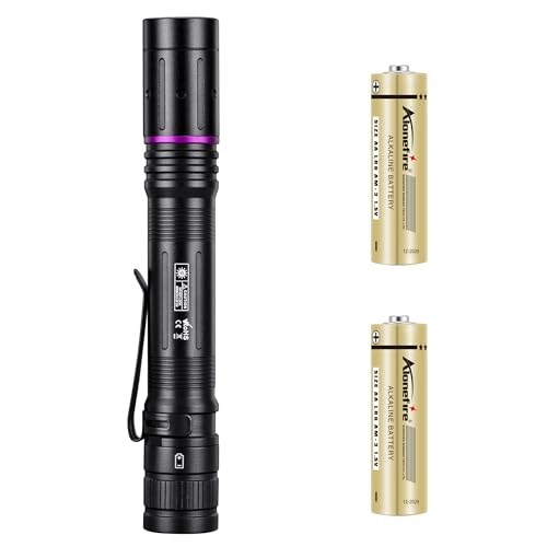 P68 Mini 3W UV Flashlight 365nm Portable EDC Black Light Pet Urine Detector with 2 AA Batterie