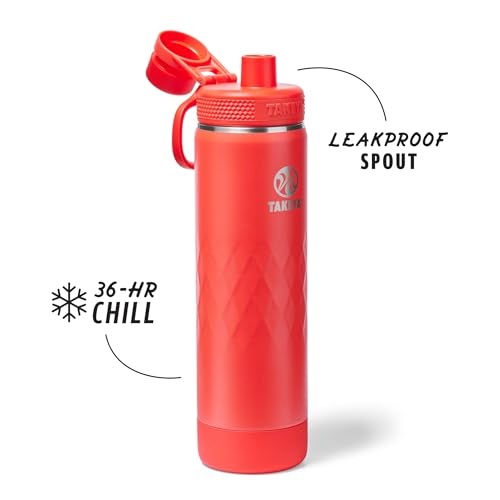 Sport Triple Insulated Water Bottle with Spout Lid and Ice Blocker