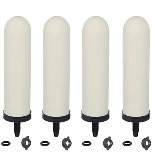 4PCS 7 inch Replacement Ceramic Filter Candle with Activated Carbon for Countertop Gravity Water Filter System and Household Water Cooler Filtration Systems