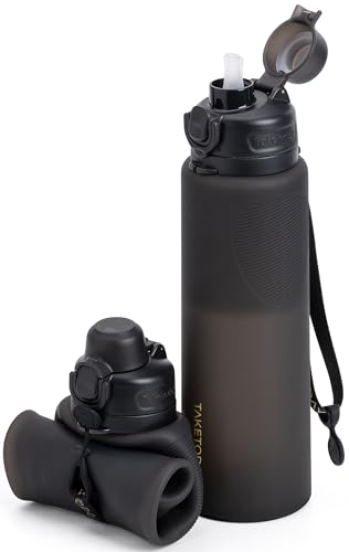 Collapsible Water Bottles with Straw for International Travel