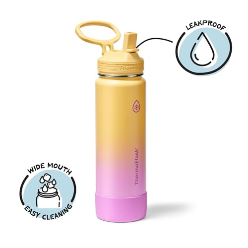 Insulated Water Bottle with Straw Lid