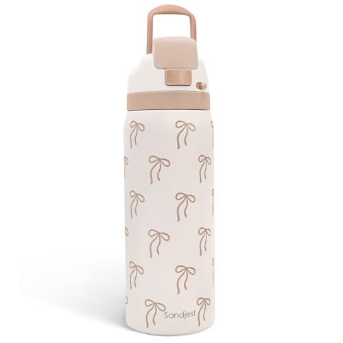 Bow Insulated Stainless Steel Water Bottle with Straw for Sports and Travel