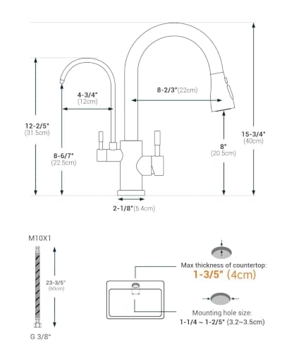 3 Way Kitchen Faucet with Water Filter cUPC Lead