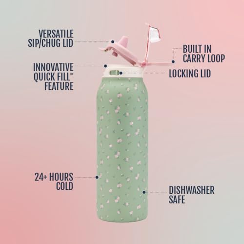Pop & Fill 32oz Stainless Water Bottle