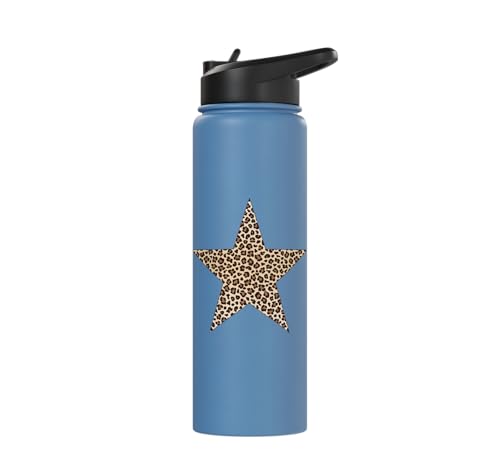 Star Shape Cute Cheetah Leopard Print Graphic Stainless Steel Insulated Water Bottle
