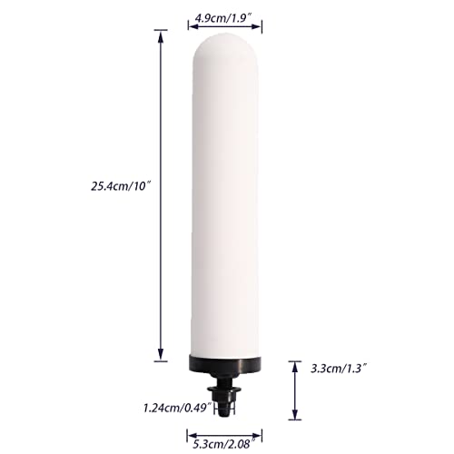 4PCS 10 inch Replacement Ceramic Filter Candle with Activated Carbon for Countertop Gravity Water Filter Systems (4 Count)