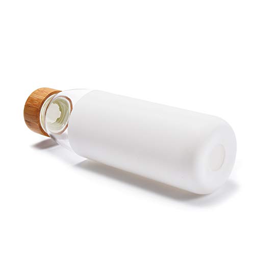25 Oz Borosilicate Glass Water Bottles with Bamboo Lid