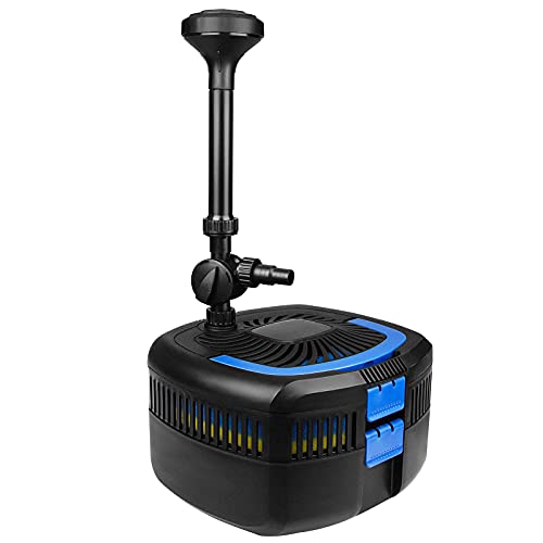 All-in-One Pond Filter Fountain Kits,950 GPH Pond Water Pump