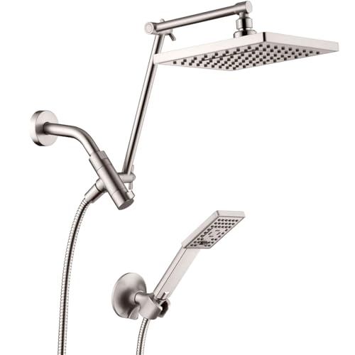 High Pressure Rain Shower Head Combo with Double Extension Arm