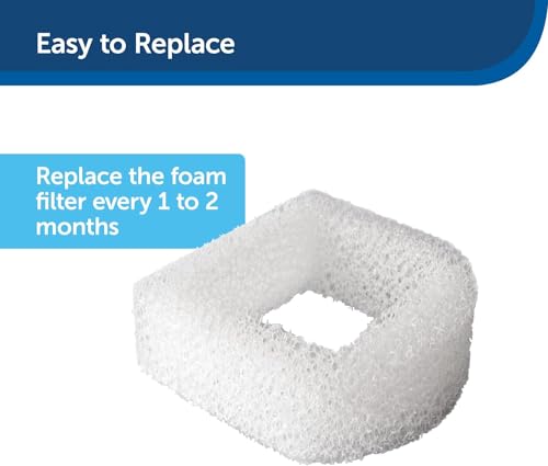 Drinkwell Replacement Foam Filters Compatible with PetSafe Ceramic and Stainless Steel Pet Fountains (2 Count)