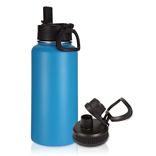 32 oz Water Bottle with Straw Lid & Spout Lid