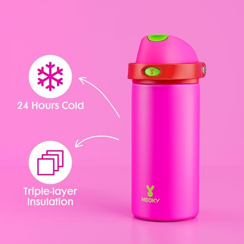2 Pack 18 oz Kids Insulated Water Bottle for Girls Travel (2 Count)