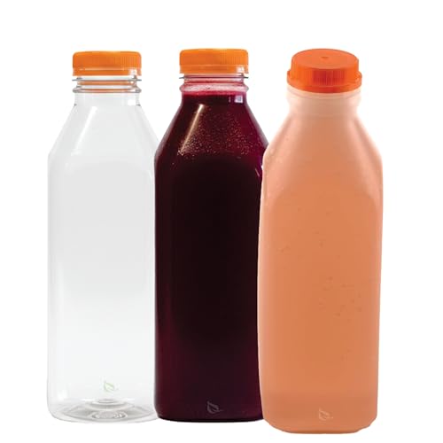 Empty Plastic Juice Bottles with Tamper Evident Caps 32 OZ (20 Count)
