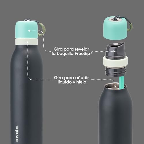 FreeSip Twist Stainless Steel Water Bottle 24 oz Foggy Tide