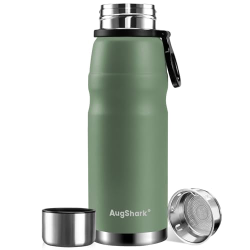 27oz Vacuum Insulated Stainless Steel Thermoses with Foldable Handle & Leakproof Lid